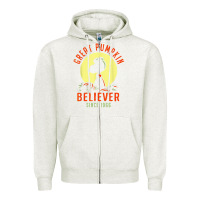 Oatmeal Heather Peanuts, Great Pumpkin Believer Since 1966 Halloween Zipper Hoodie - maiPhamDesign