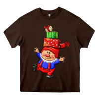 Chocolate Brown cute christmas gnome Heavy Core Tee - CowGirlArtShop