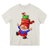 Cream cute christmas gnome Heavy Core Tee - CowGirlArtShop