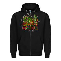 Black feliz navidad cactus Zipper Hoodie - JahusDesignShop