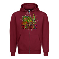 Burgundy feliz navidad cactus Zipper Hoodie - JahusDesignShop