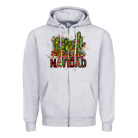 Heather Grey feliz navidad cactus Zipper Hoodie - JahusDesignShop