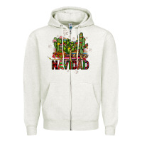 Oatmeal Heather feliz navidad cactus Zipper Hoodie - JahusDesignShop