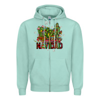 Seafoam feliz navidad cactus Zipper Hoodie - JahusDesignShop