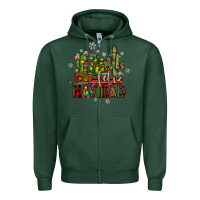 Sports Green feliz navidad cactus Zipper Hoodie - JahusDesignShop