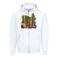 White feliz navidad cactus Zipper Hoodie - JahusDesignShop