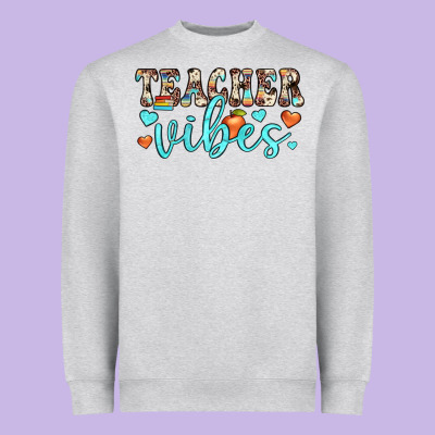 Teacher Vibes Heavyweight Sweatshirt Designed By Jahusdesignshop