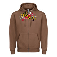 Chestnut Maryland Crab State Pride Flag Zipper Hoodie - maiPhamDesign