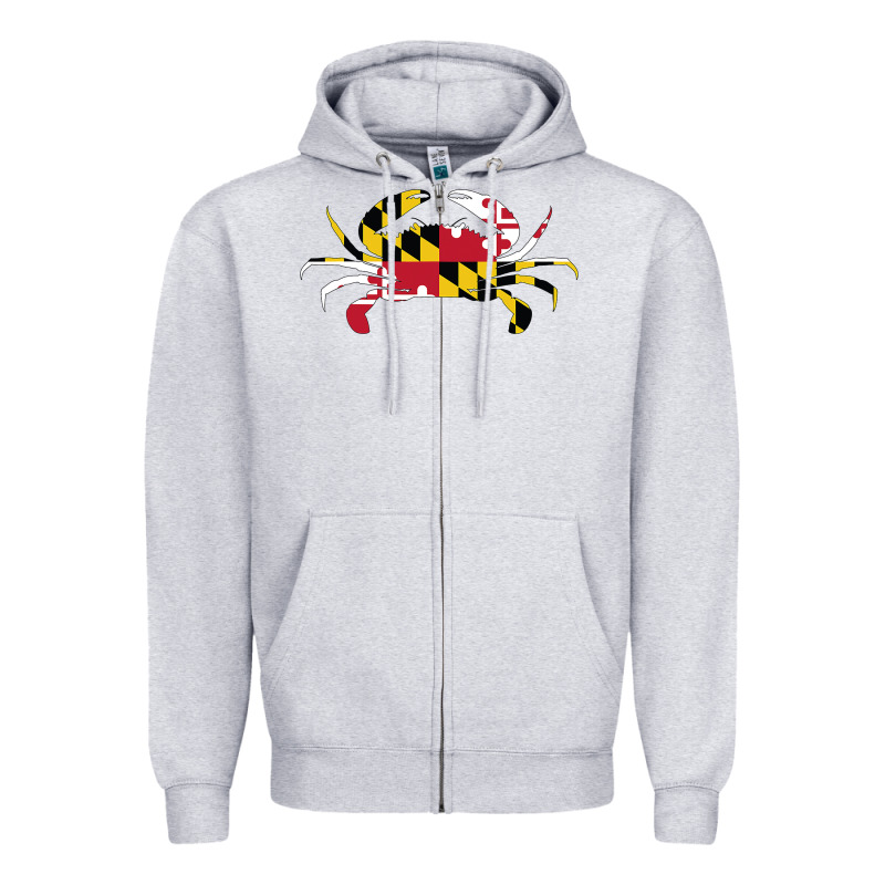 Maryland Crab State Pride Flag Zipper Hoodie by maiPhamDesign | Teevron