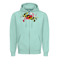 Seafoam Maryland Crab State Pride Flag Zipper Hoodie - maiPhamDesign