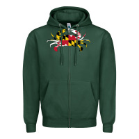 Sports Green Maryland Crab State Pride Flag Zipper Hoodie - maiPhamDesign