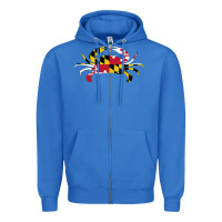 True Royal Maryland Crab State Pride Flag Zipper Hoodie - maiPhamDesign