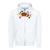 White Maryland Crab State Pride Flag Zipper Hoodie - maiPhamDesign