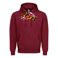 Burgundy Maryland Crab State Pride Flag Zipper Hoodie - maiPhamDesign