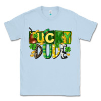 Dusty Blue Lucky dude  St. Patrick's Day Classic Tee - CowGirlArtShop