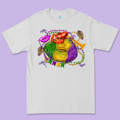 Mardi Gras Lips Olivia Premium Tee Designed By Oliviacreatesart