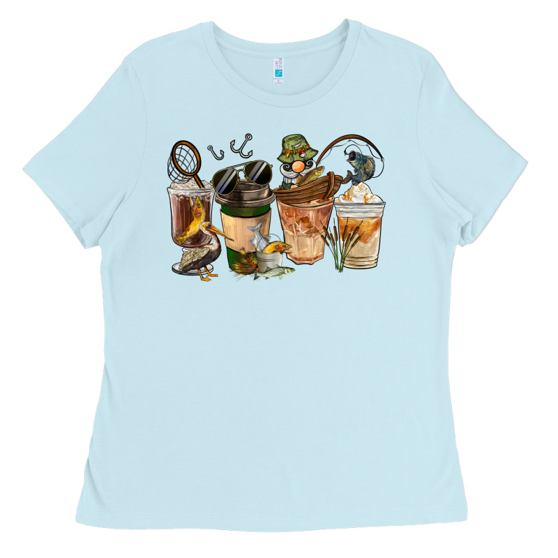 Fishing Coffee Cups Ladies Tee by FaDigitalArtStudio | Teevron