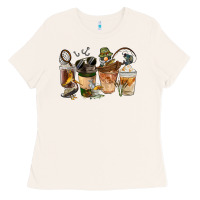 Bone Fishing Coffee Cups Ladies Tee - FaDigitalArtStudio