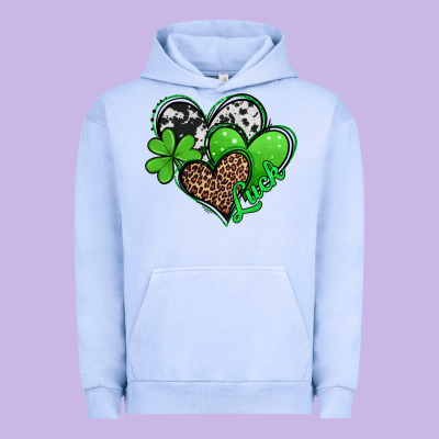 St. Patrick's Day Hearts Urban Hoodie Designed By Jasminsmagicworld