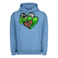 Pigment Pebble Blue St. Patrick's Day hearts Urban Hoodie - Jasminsmagicworld