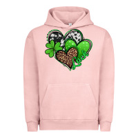 Pigment Salmon St. Patrick's Day hearts Urban Hoodie - Jasminsmagicworld