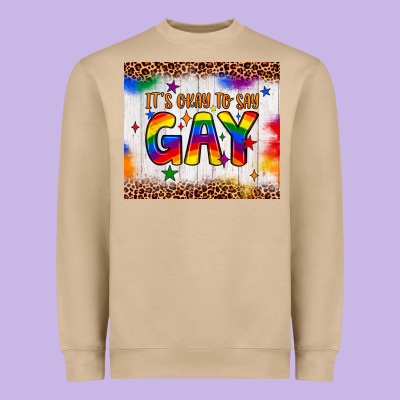 It's Okay To Say Gay Tumbler Heavyweight Sweatshirt Designed By Jahusdesignshop