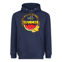 Navy hello summer watermelon Heavyweight Hoodie - JahusDesignShop