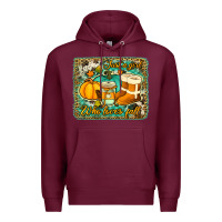 Burgundy just a girl who loves fall background Premium Hoodie - Jasminsmagicworld
