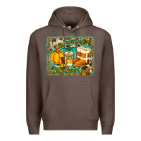 Coffee just a girl who loves fall background Premium Hoodie - Jasminsmagicworld