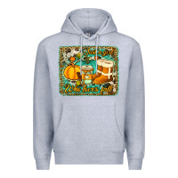 Heather Grey just a girl who loves fall background Premium Hoodie - Jasminsmagicworld