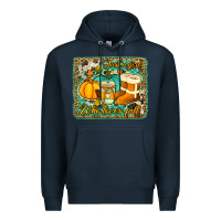 Navy just a girl who loves fall background Premium Hoodie - Jasminsmagicworld