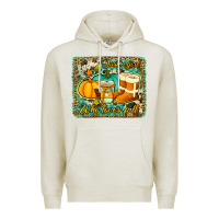 Oatmeal Heather just a girl who loves fall background Premium Hoodie - Jasminsmagicworld
