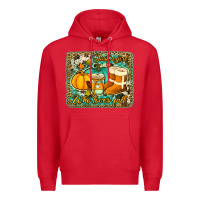 Red just a girl who loves fall background Premium Hoodie - Jasminsmagicworld