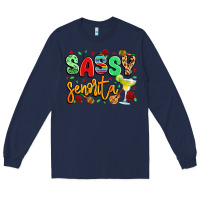 Navy sassy senorita Long Sleeve Tee - LillyAllenDesigns