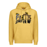 Antique Gold faith over fear Premium Hoodie - CowhideDigitalArt