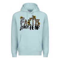 Blue Mist faith over fear Premium Hoodie - CowhideDigitalArt
