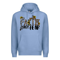 Colony Blue faith over fear Premium Hoodie - CowhideDigitalArt