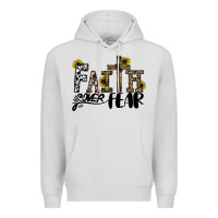 Dove Grey faith over fear Premium Hoodie - CowhideDigitalArt
