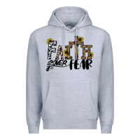 Heather Grey faith over fear Premium Hoodie - CowhideDigitalArt