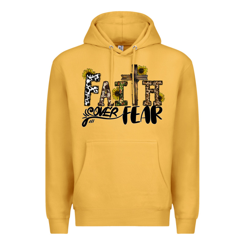 Faith Over Fear Premium Hoodie by CowhideDigitalArt | Teevron