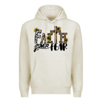 Oatmeal Heather faith over fear Premium Hoodie - CowhideDigitalArt