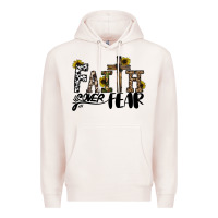Pale Pink faith over fear Premium Hoodie - CowhideDigitalArt
