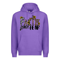 Purple faith over fear Premium Hoodie - CowhideDigitalArt