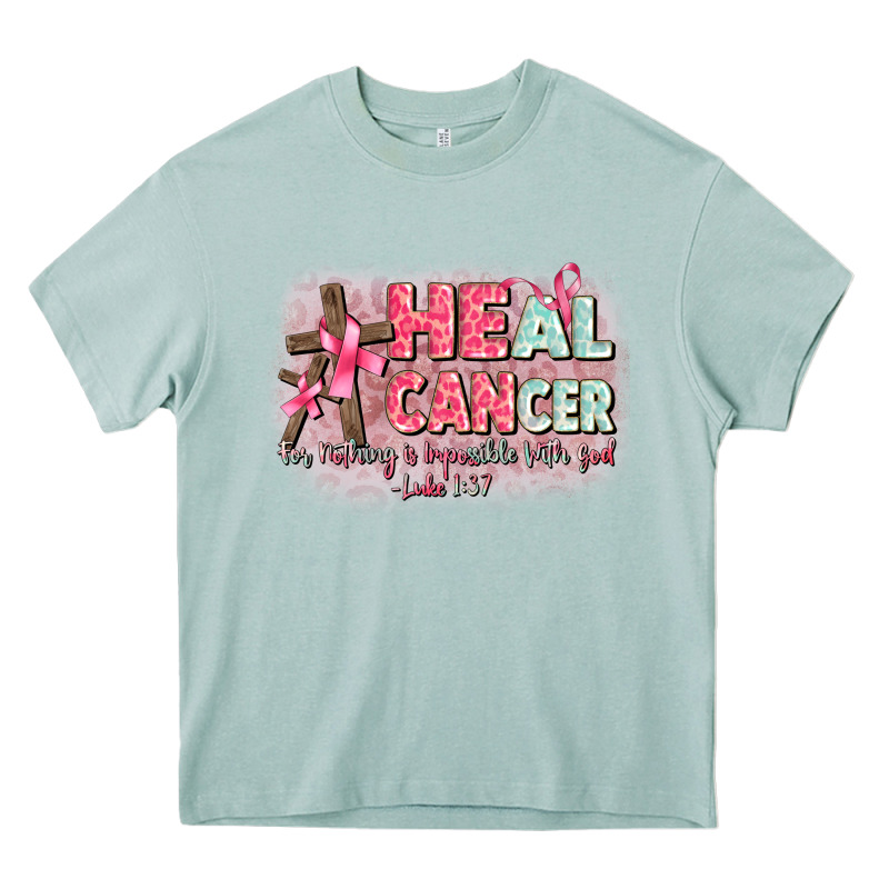 Heal Cancer Luke 1 37 Heavy Core Tee by CowGirlArtShop | Teevron