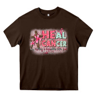 Chocolate Brown heal cancer luke 1 37 Heavy Core Tee - CowGirlArtShop