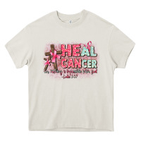 Cream heal cancer luke 1 37 Heavy Core Tee - CowGirlArtShop