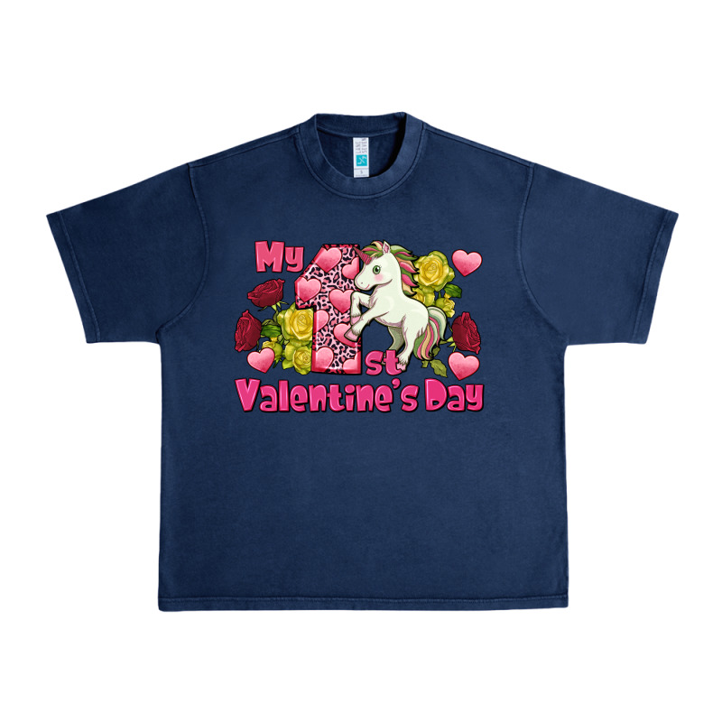 My First Valentine's Day Unicorn Urban Heavy Tee by FaDigitalArtStudio | Teevron