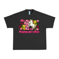 Pigment Black My first valentine's day unicorn Urban Heavy Tee - FaDigitalArtStudio