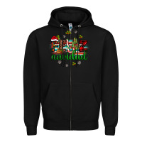 Black feliz navidad Zipper Hoodie - JahusDesignShop