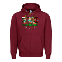 Burgundy feliz navidad Zipper Hoodie - JahusDesignShop